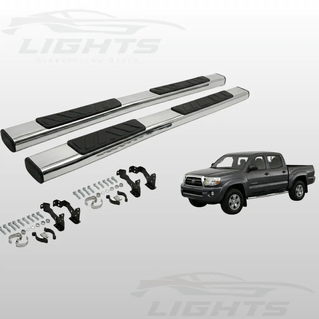 Gradas cromadas para Toyota Tacoma 2005-2023 doble cabina.