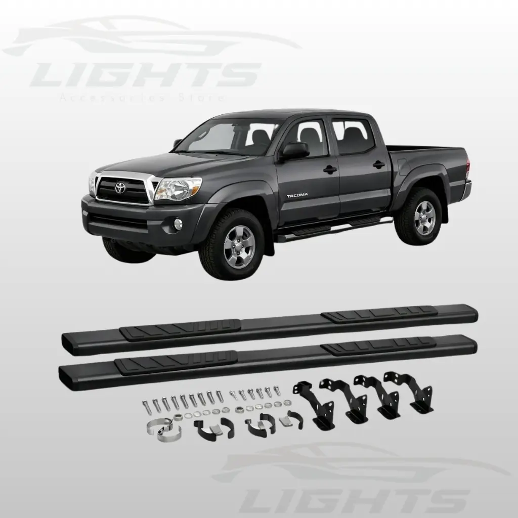 Gradas negras para Toyota Tacoma 2005-2023 doble cabina .
