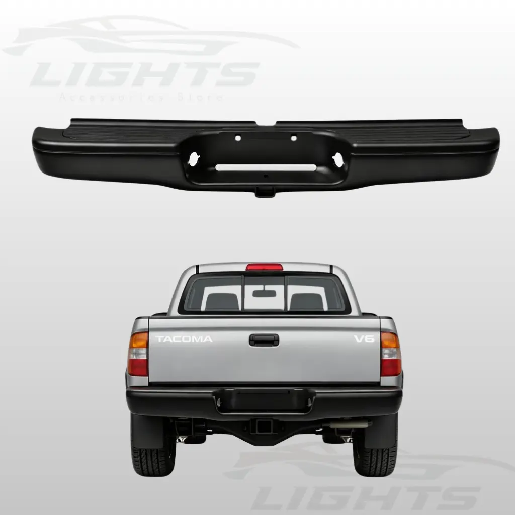 Bumper trasero color negro compatible con Toyota Tacoma 2001-2004.
