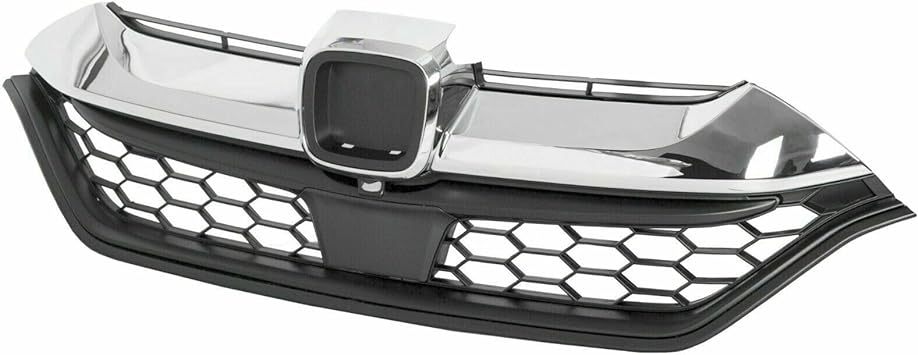 Parrilla superior delantera, con malla en forma de panal, combinación negro-cromo, compatible con HONDA CR-V 2017-2019.