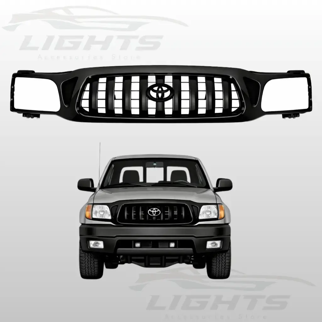 Parrilla delantera negra compatible con Toyota Tacoma 2001-2004