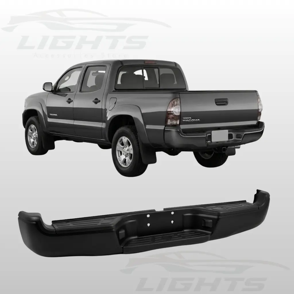 Bumper trasero negro compatible con Toyota Tacoma 2005-2015