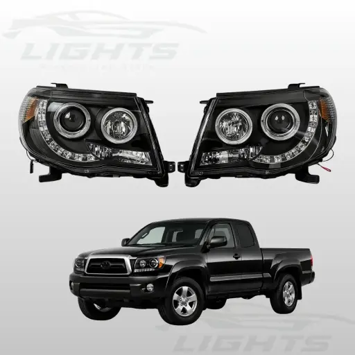Focos  Led de fondo negro compatibles con Toyota Tacoma 2005-2011.