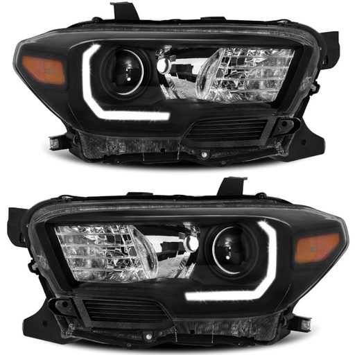 [TACOMA 2016-2019] Focos Led con fondo negro compatibles con Toyota Tacoma 2016-2019.
