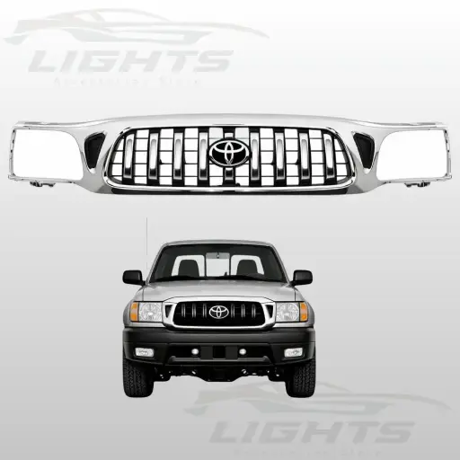 [TYT-TACOMA-0104-000-NEW] Parrilla delantera cromada compatible con Toyota Tacoma 2001-2004